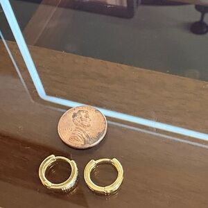 Elegant Gold Hoop Earrings (silver vermeil and cubic zircon)